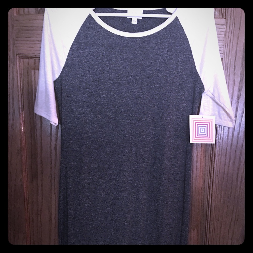 NWT XS LuLaRoe Julia Heather Gray w/Cream